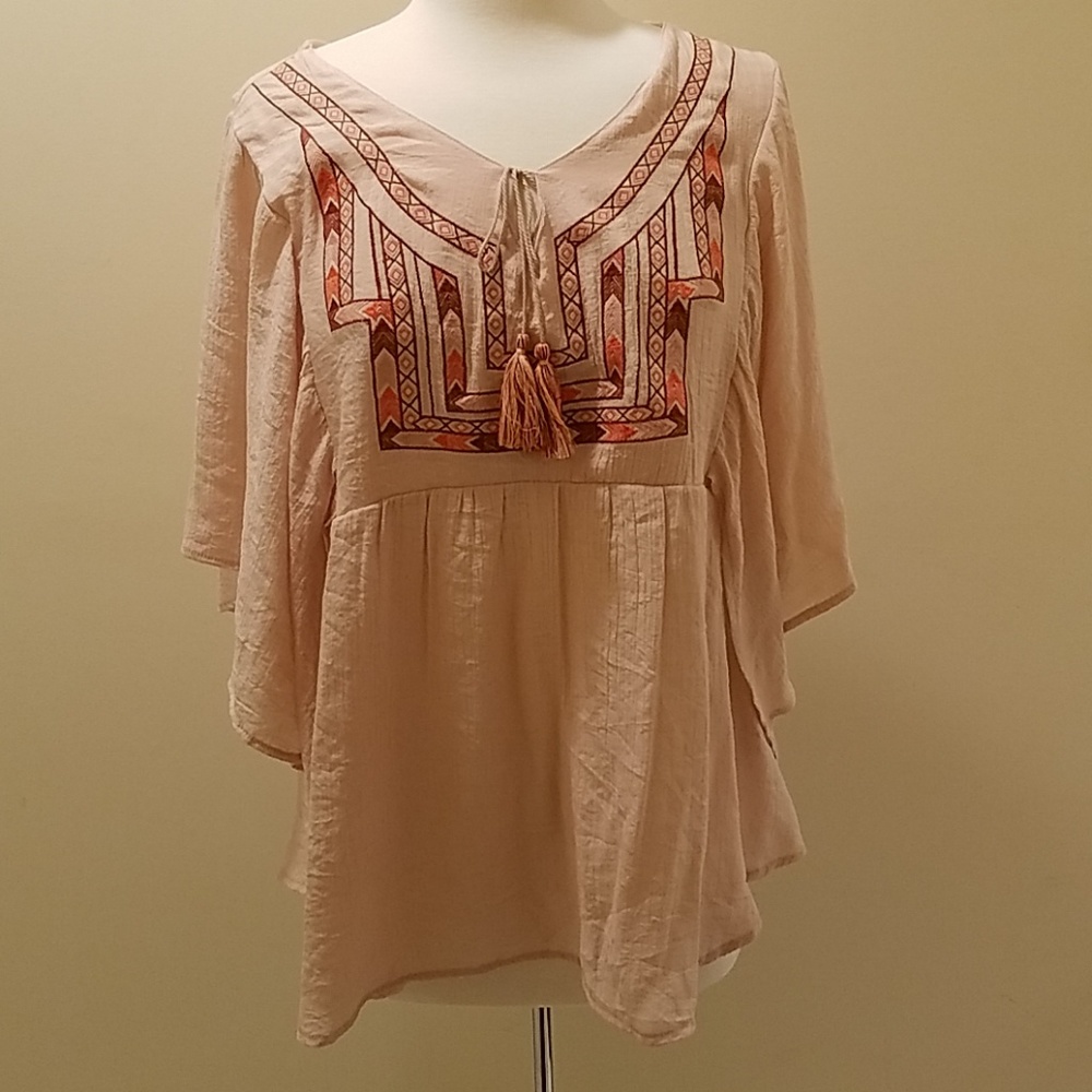Knox Rose flutter sleeve shirt sz XL